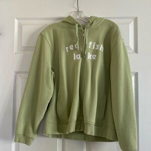 Pea green / mint zip up sweatshirt. Never worn. Size large.  Redfish Lake Idaho